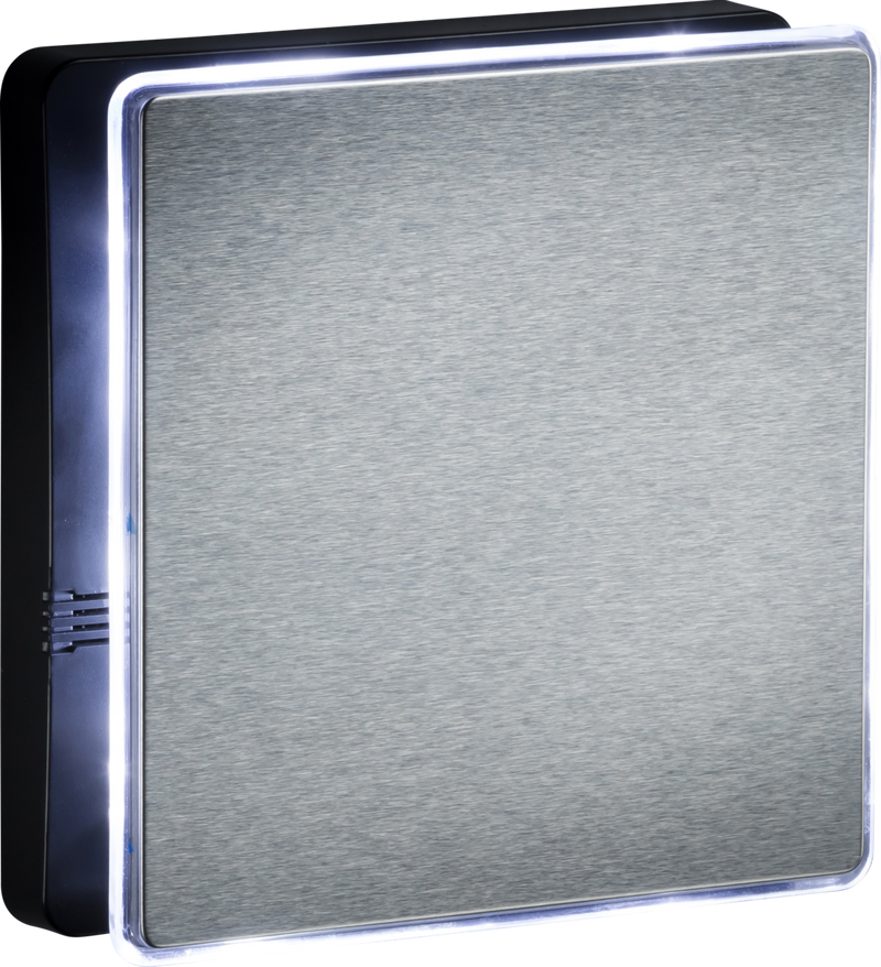 IP45 100mm LED Backlit Extractor Fan with Overrun Timer - Steel