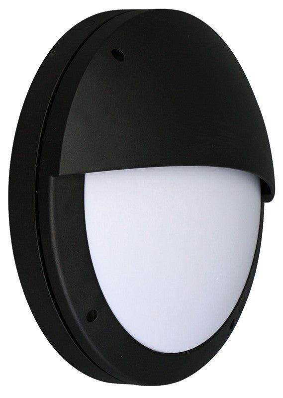 Diecast LED Bulkhead 18w Round Eyelid Black/Opal Em 4000K PC