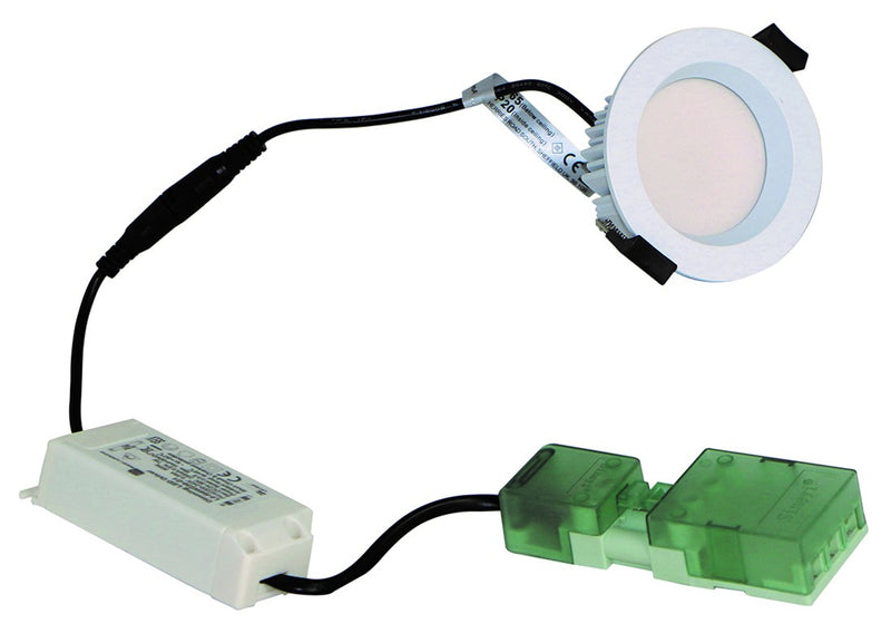 F/Rated 8W Downlight Recessed Diffuser IP65 White Dimm 3000K