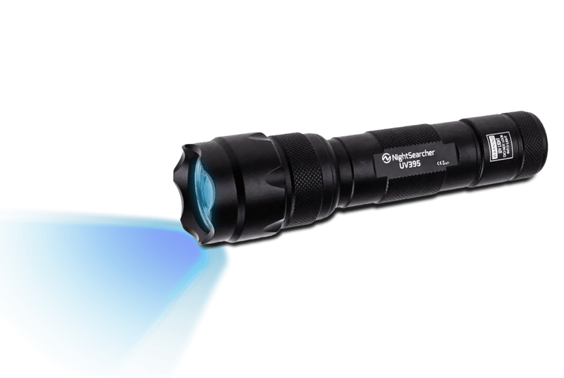 UV395 – 395nm Lightweight, Battery-Powered Ultraviolet LED Flashlight