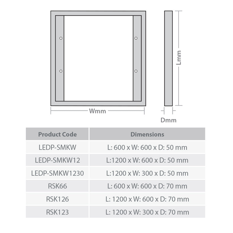 Rhombus Surface Mounting Kit 600 x 1200mm