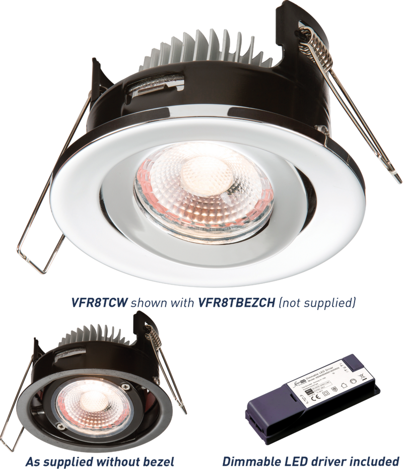 PROKNIGHT LED IP20 8W Tilt Fire-Rated Downlight 4000K