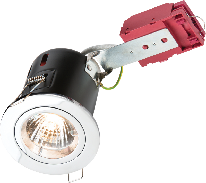 230V 50W Fixed GU10 IC Fire-Rated Downlight in Chrome