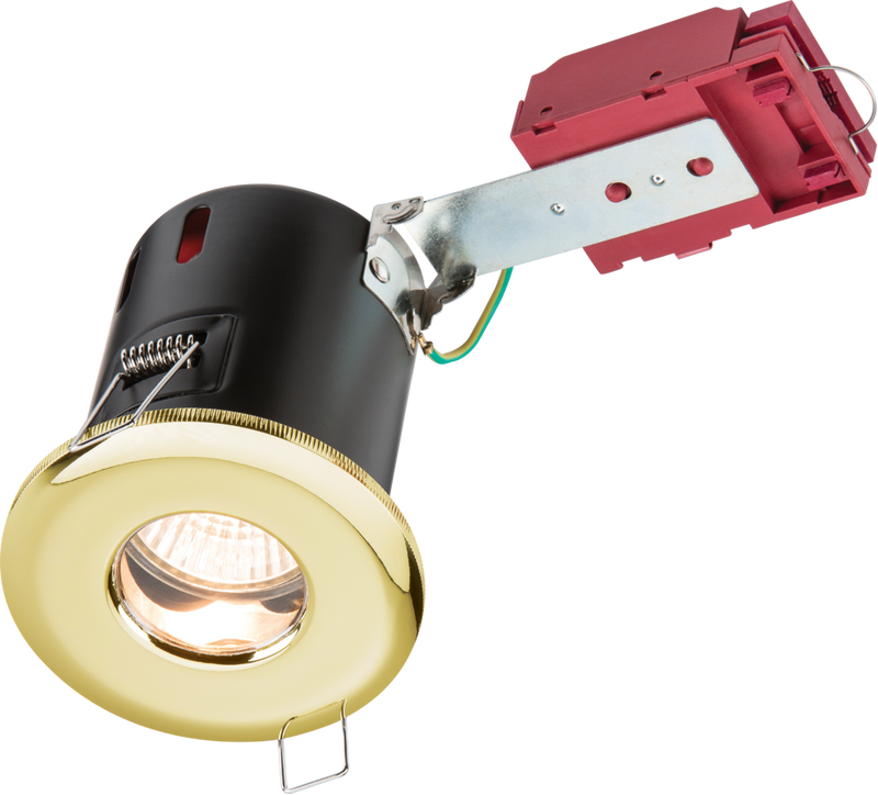 230V IP65 GU10 IC Fire-Rated Shower Downlight Brass