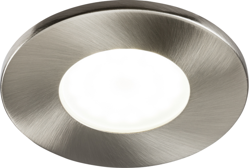 230V IP20 Fixed GU10 Fire-Rated Downlight- Brushed Chrome